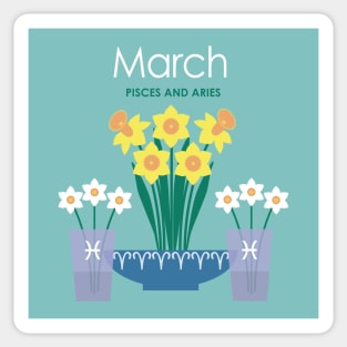 March Birth Flowers Sticker